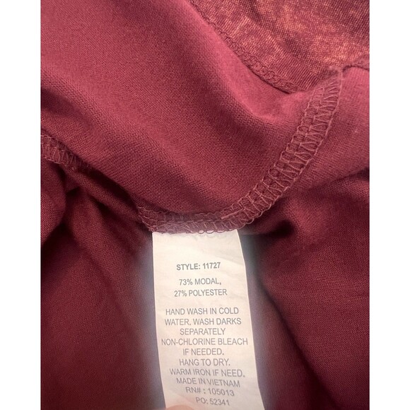 Andree by Unit Womens Red TIE DYE Peplum Top Sz Medium Bell Sleeves soft Blouse - Picture 8 of 10